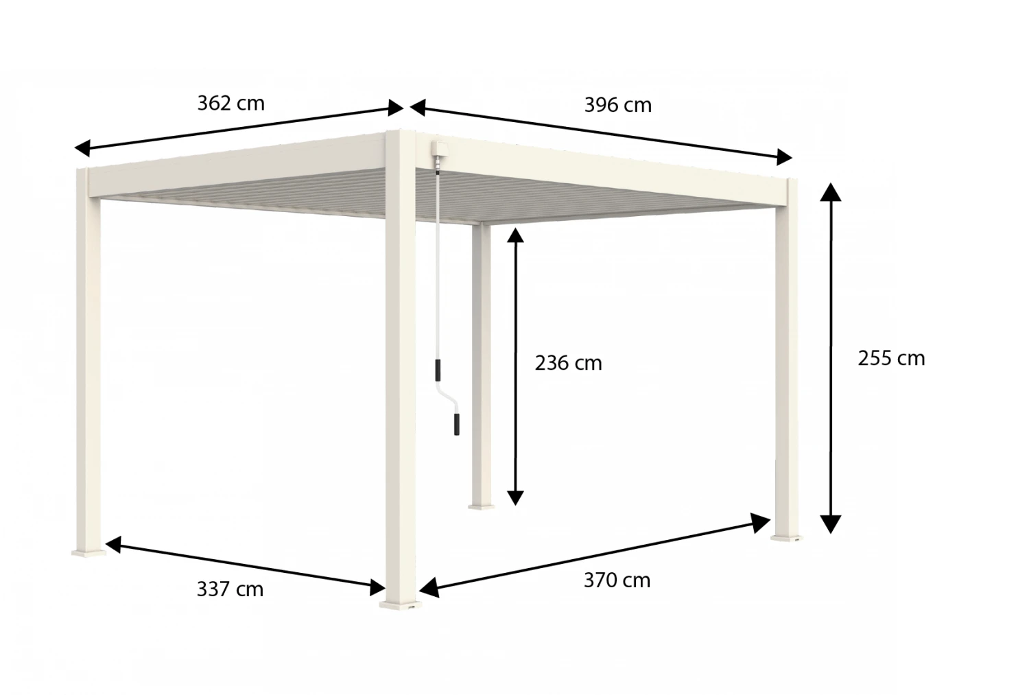 Merkloos Novum ORION 360 X 400 Terrasoverkapping - White 5 Merkloos Novum ORION 360 X 400 Terrasoverkapping - White - Afbeelding 5