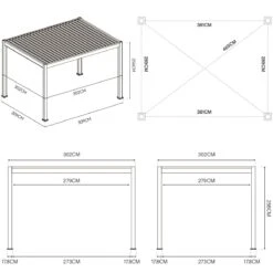 Merkloos Orion Deluxe 300x400cm Elektrisch Overkapping Met LED - Antraciet -Merkloos 0546e36207549d1b