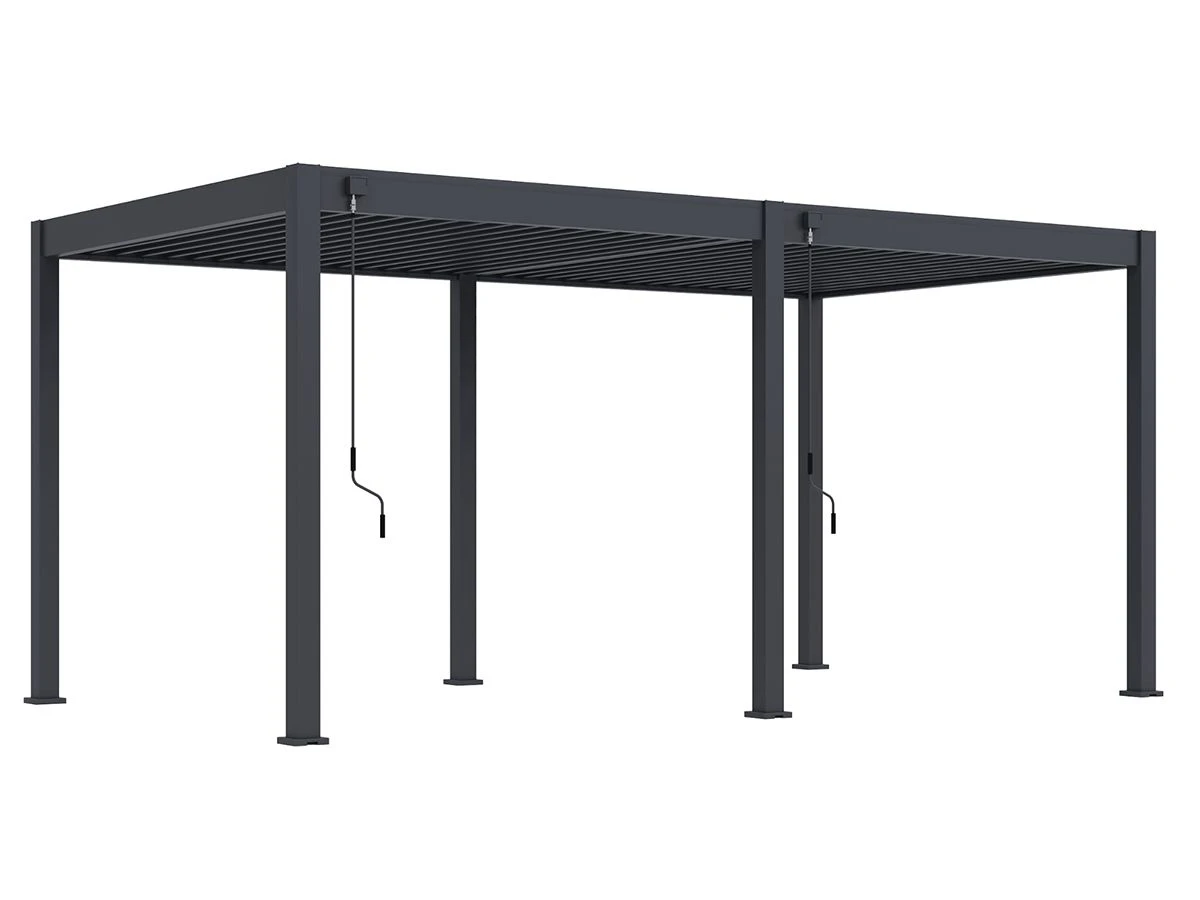 Merkloos Orion Premium 300x600cm Elektrische LED Overkapping - Antraciet 1 Merkloos Orion Premium 300x600cm Elektrische LED Overkapping - Antraciet