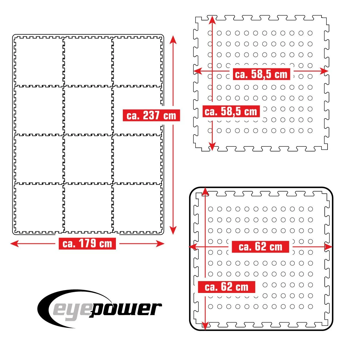Merkloos Eyepower 62x62cm Set Van 12 Zwembad Vloertegels - Green 5 Merkloos Eyepower 62x62cm Set Van 12 Zwembad Vloertegels - Green - Afbeelding 5