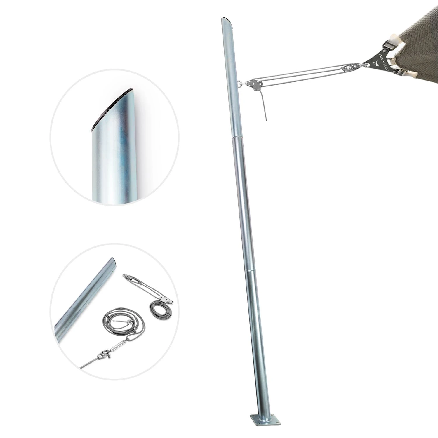 Merkloos Maanta EZ Mast 80° Basisplaat Schaduwdoek Paal - Staal 2 Merkloos Maanta EZ Mast 80° Basisplaat Schaduwdoek Paal - Staal - Afbeelding 2