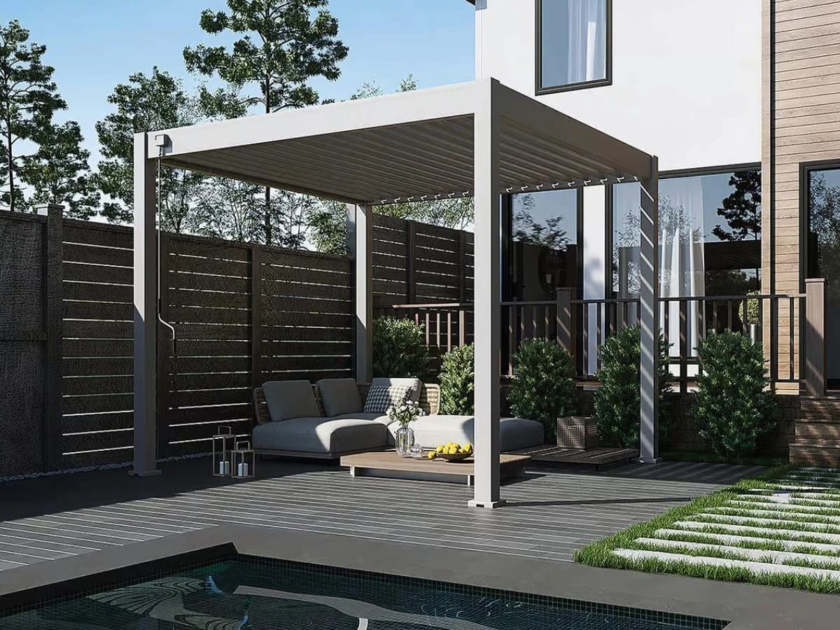 Merkloos Orion Comfort 300 X 300 Cmterrasoverkapping - Licht Grey 4 Merkloos Orion Comfort 300 X 300 Cmterrasoverkapping - Licht Grey - Afbeelding 4