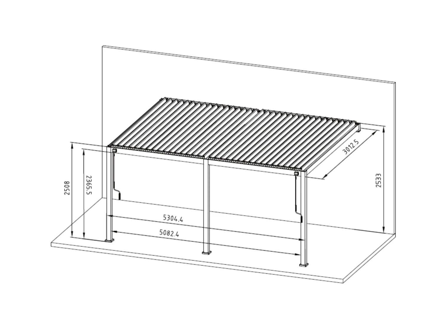 Merkloos Mirador Delxue 300 X 530 Cm Muur Overkapping - Antraciet 5 Merkloos Mirador Delxue 300 X 530 Cm Muur Overkapping - Antraciet - Afbeelding 5