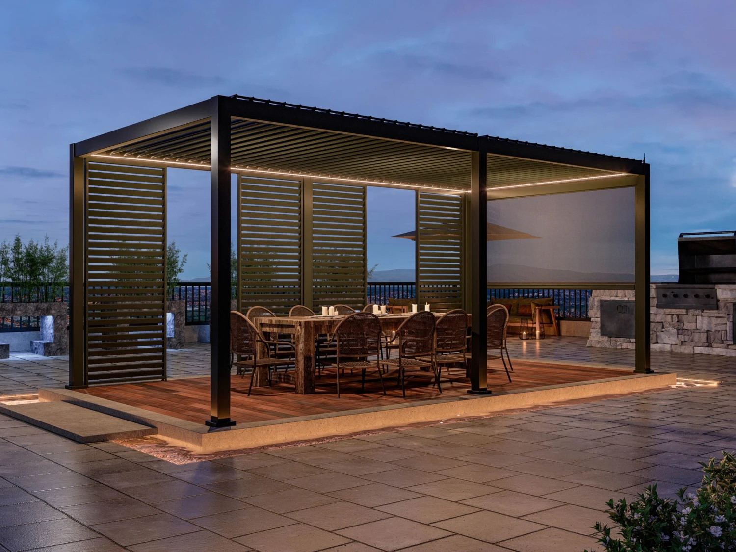 Merkloos Mirador Deluxe 300 X 600 Cm Elektrische Overkapping - Antraciet 5 Merkloos Mirador Deluxe 300 X 600 Cm Elektrische Overkapping - Antraciet - Afbeelding 5