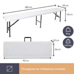 Merkloos Perel Uitklapbare Zitbank - Wit -Merkloos 4db3bfee95005692
