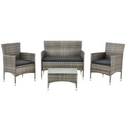 Merkloos Fort Myers Polyrotan Grijze Loungeset