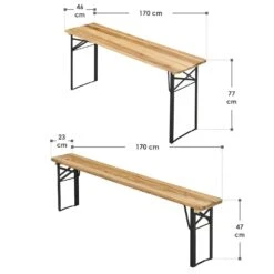 Merkloos Bichl 3-delige Inklapbare Biertafelset -Merkloos 625e8133bff656.89597150