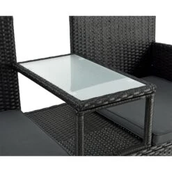 Merkloos Monaco Polyrotan Zwarte Tuinbank -Merkloos 625e814a78ea61.48154505