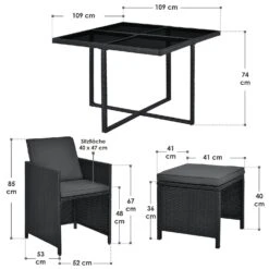 Merkloos Baracoa L Polyrotan Zwarte Diningset -Merkloos 625e8180b289c2.94797632