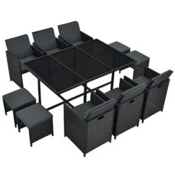 Merkloos Baracoa XL Polyrotan Zwarte Diningset