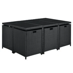 Merkloos Baracoa XL Polyrotan Zwarte Diningset -Merkloos 625e8195c40bf4.28721242