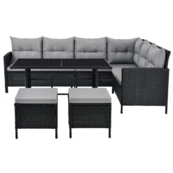 Merkloos Manacor Polyrotan Zwarte Loungeset