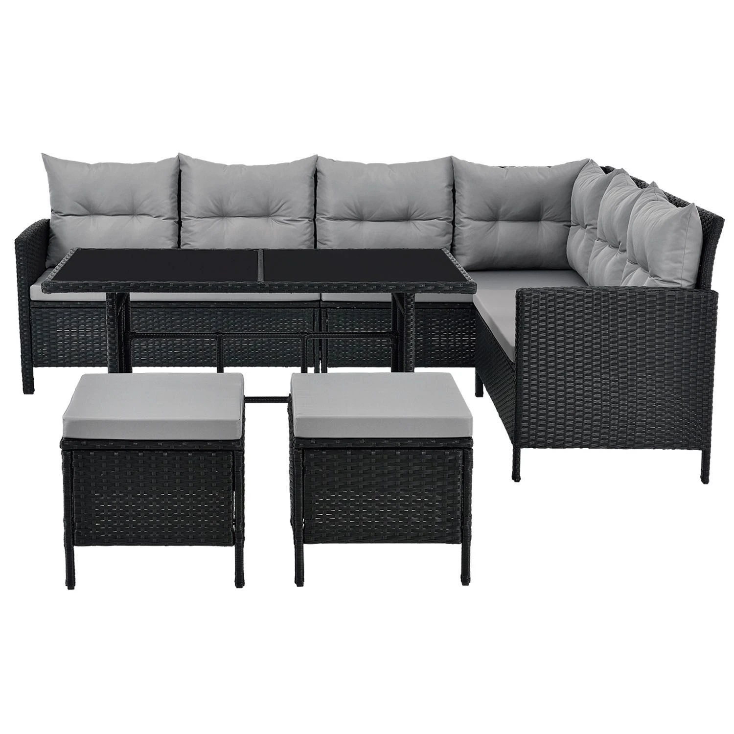 Merkloos Manacor Polyrotan Zwarte Loungeset