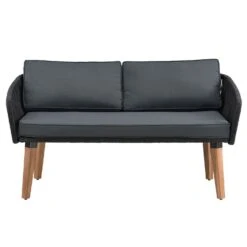 Merkloos Neapel Gevlochten Zwarte Loungeset -Merkloos 625e8f75bd87f3.56741121