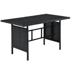 Merkloos Manacor Polyrotan Zwart Witte Loungeset -Merkloos 625e8f801a4077.22171472