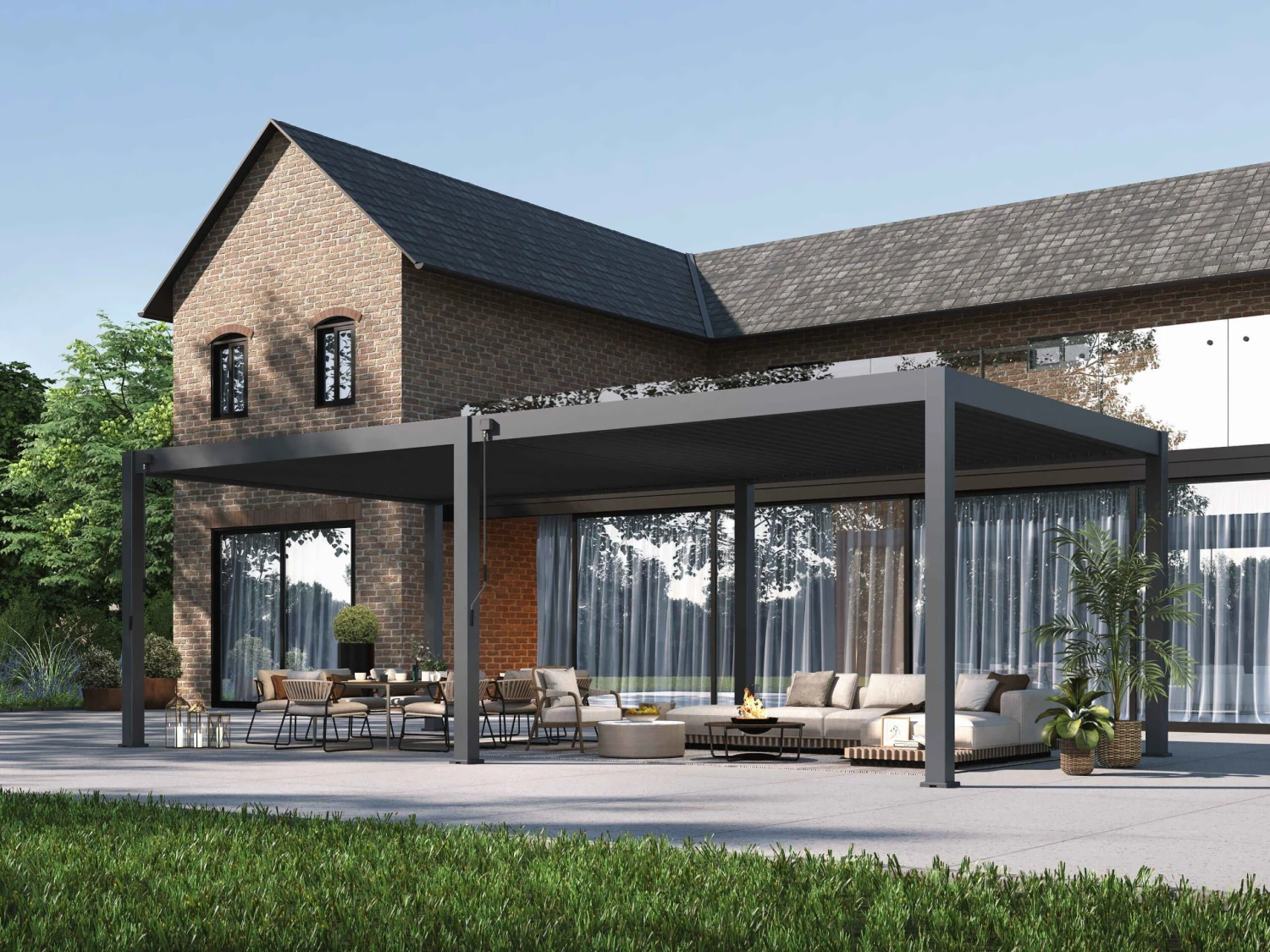 Merkloos Orion Premium 400 X 800 Cm Overkapping - Antraciet 2 Merkloos Orion Premium 400 X 800 Cm Overkapping - Antraciet - Afbeelding 2