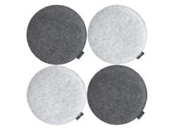 Merkloos DuneDesign Ø 35 X 2,5 Cm 4x Vilten Zitkussens