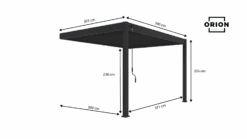 Merkloos Novum ORION Wall 300 X 400 Cm Terrasoverkapping - Black -Merkloos 664786513dc0c3.70537175