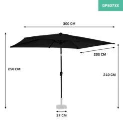 Merkloos VONROC Premium Rapallo 200x300cm Parasol - Black 7 Merkloos VONROC Premium Rapallo 200x300cm Parasol - Black -Merkloos 664f2fec19f5b5.94043696