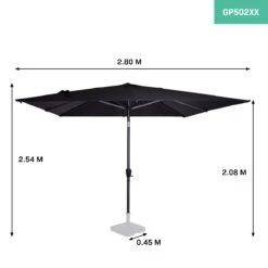 Merkloos VONROC Premium Rosolina 280 X 280 Cm Stokparasol - Black -Merkloos 664f36e8ab3975.05209833