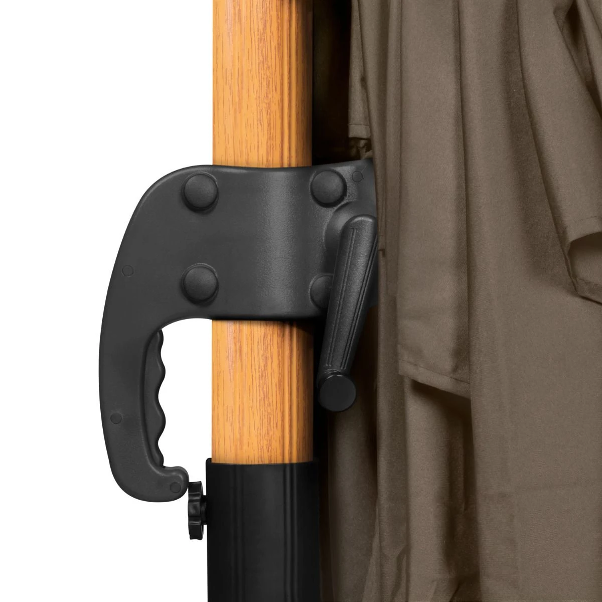 Merkloos VONROC Premium Pisogne 300x300cm Zweefparasol - Taupe 3 Merkloos VONROC Premium Pisogne 300x300cm Zweefparasol - Taupe - Afbeelding 3