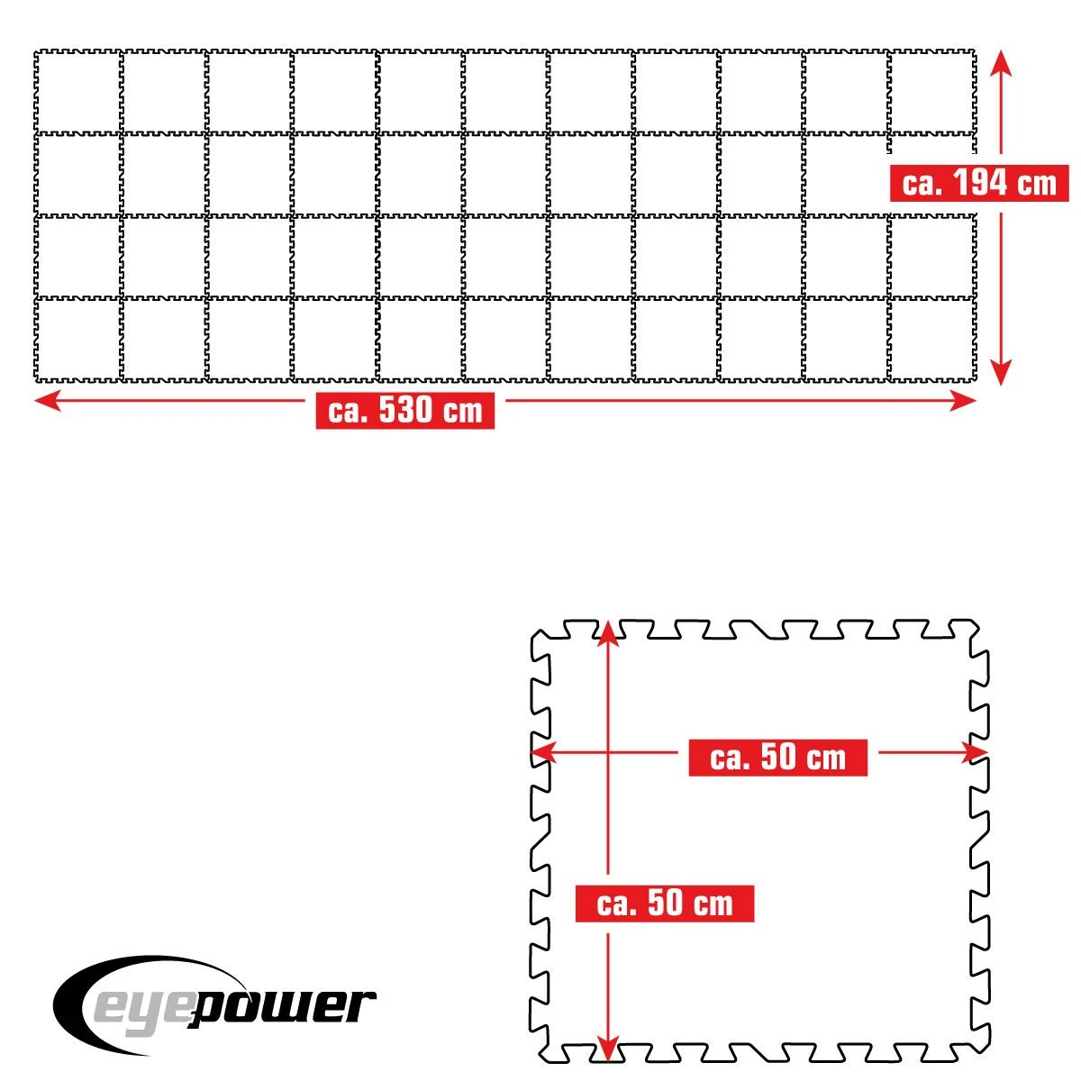 Merkloos Eyepower 50x50cm Set Van 44 Zwembad Vloertegels - Blue 5 Merkloos Eyepower 50x50cm Set Van 44 Zwembad Vloertegels - Blue - Afbeelding 5