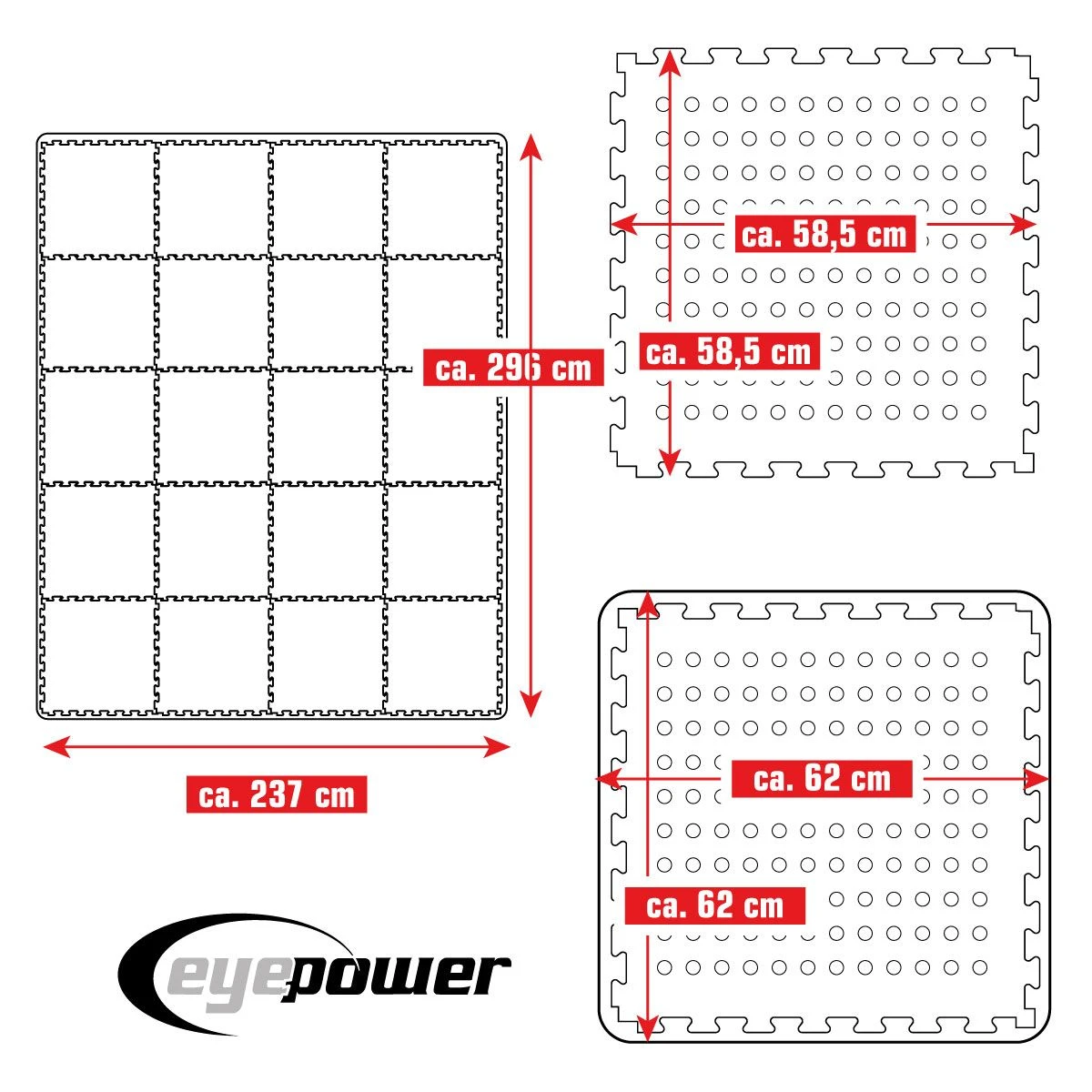 Merkloos Eyepower 62x62cm Set Van 20 Zwembad Vloertegels - Green 5 Merkloos Eyepower 62x62cm Set Van 20 Zwembad Vloertegels - Green - Afbeelding 5