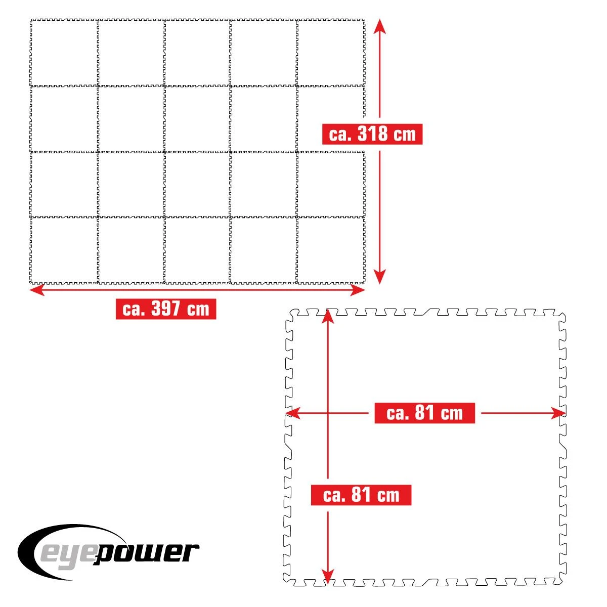 Merkloos Eyepower 81x81cm Set Van 20 Zwembad Vloertegels - Blue 5 Merkloos Eyepower 81x81cm Set Van 20 Zwembad Vloertegels - Blue - Afbeelding 5