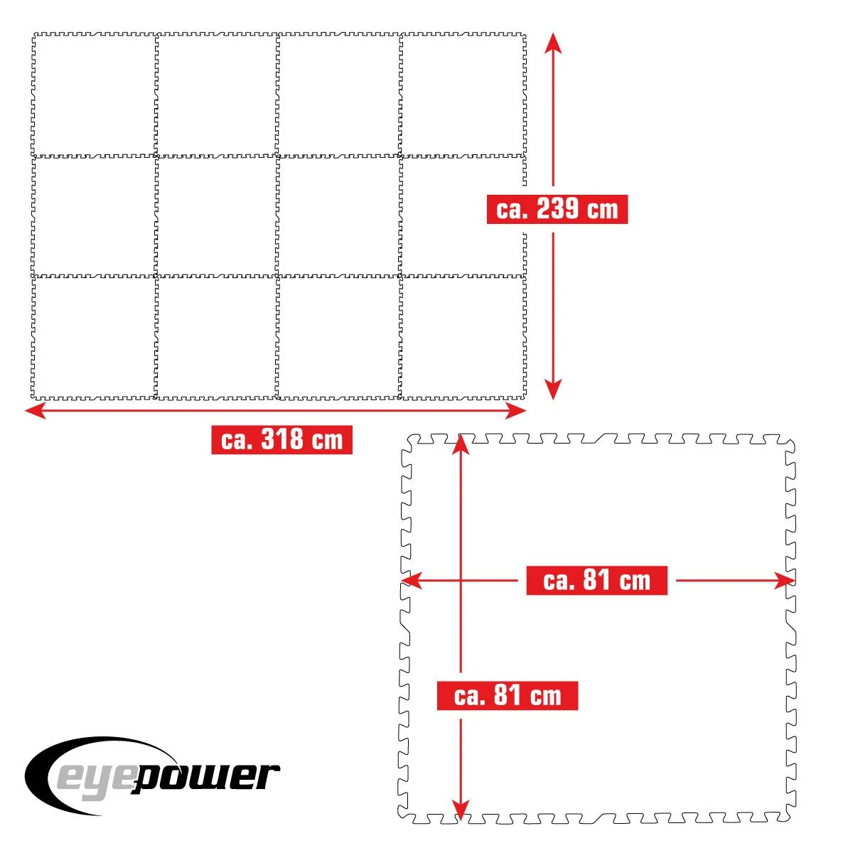 Merkloos Eyepower 81x81cm Set Van 12 Zwembad Vloertegels - Blue 5 Merkloos Eyepower 81x81cm Set Van 12 Zwembad Vloertegels - Blue - Afbeelding 5
