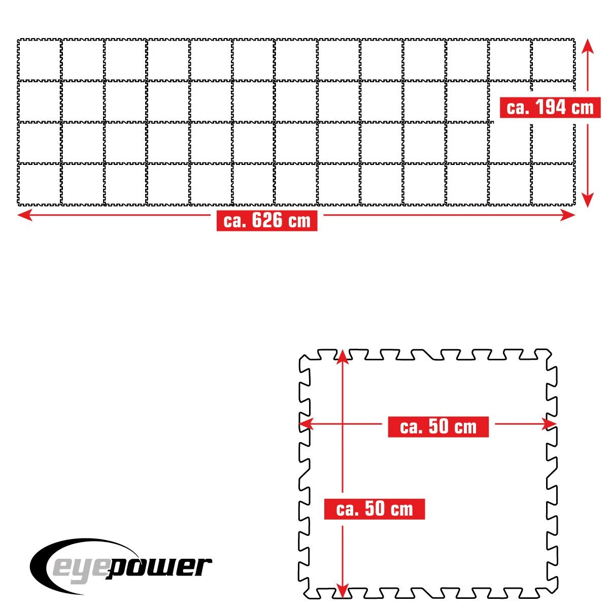 Merkloos Eyepower 50x50cm Set Van 52 Zwembad Vloertegels - Blue 5 Merkloos Eyepower 50x50cm Set Van 52 Zwembad Vloertegels - Blue - Afbeelding 5