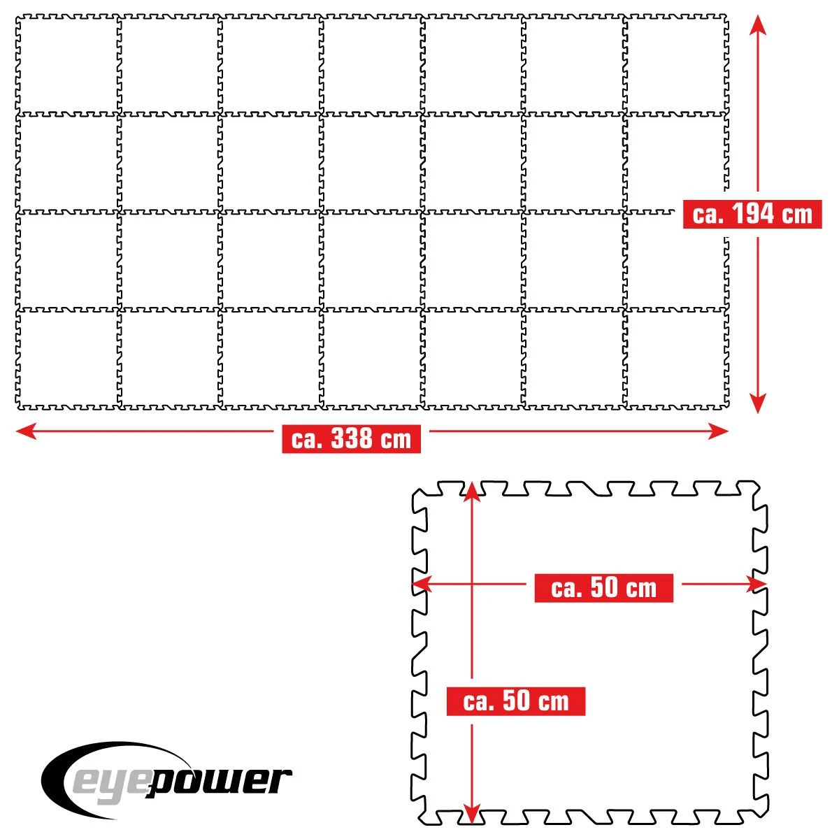 Merkloos Eyepower 50x50cm Set Van 28 Zwembad Vloertegels - Blue 5 Merkloos Eyepower 50x50cm Set Van 28 Zwembad Vloertegels - Blue - Afbeelding 5