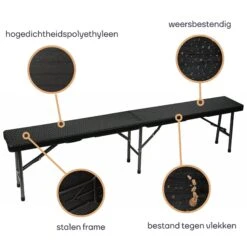 Merkloos Perel Uitklapbare Zitbank - Zwart -Merkloos 69bbcb561f4fda96