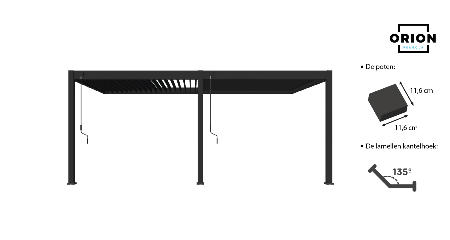 Merkloos Novum ORION Wall 360 X 530 Cm Terrasoverkapping 5 Merkloos Novum ORION Wall 360 X 530 Cm Terrasoverkapping - Afbeelding 5