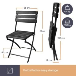 Merkloos Perel Inklapbare Stoel - Zwart -Merkloos 717fb1e5f18b8e00