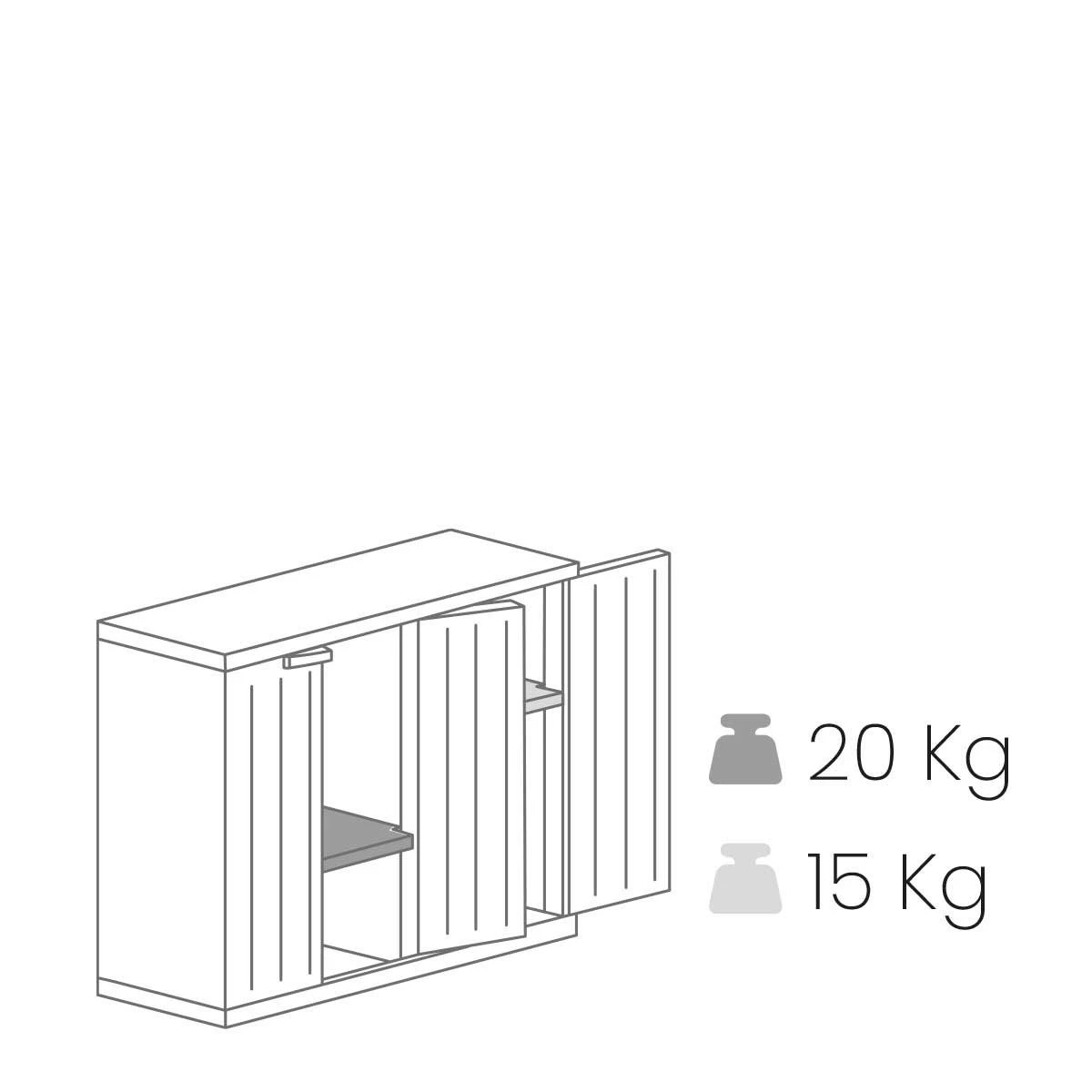 Merkloos Toomax Bios Midi 3-deurs Lage Opbergkast - Grijs 2 Merkloos Toomax Bios Midi 3-deurs Lage Opbergkast - Grijs - Afbeelding 2