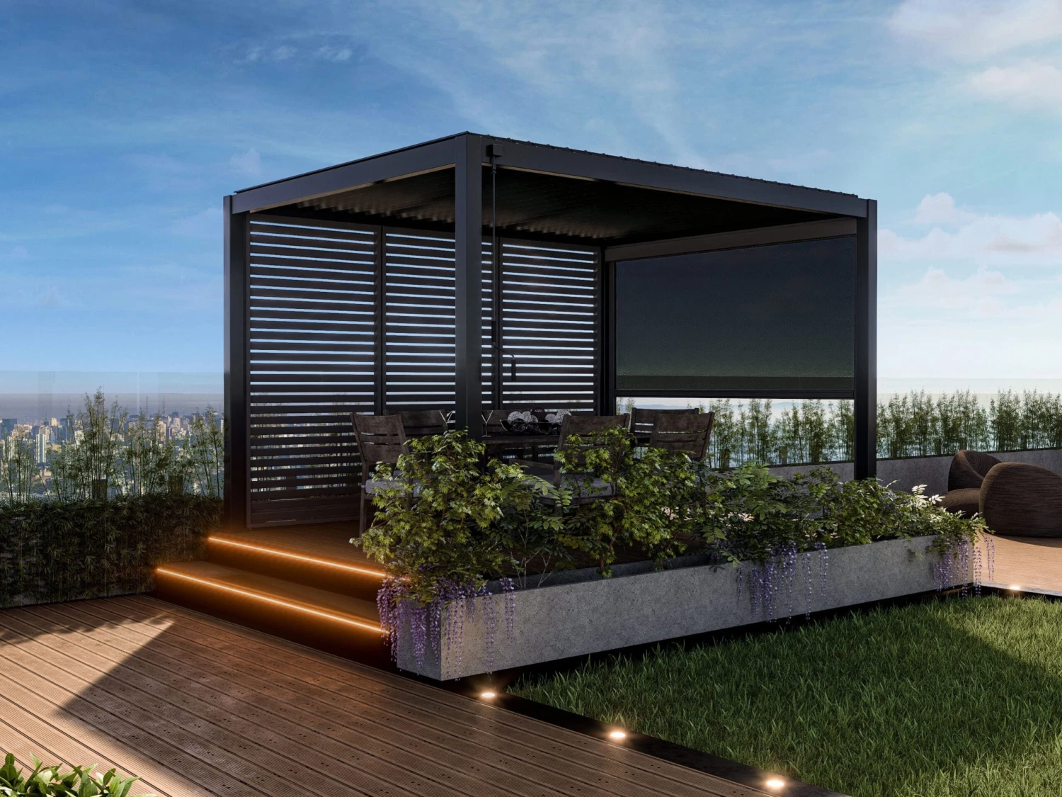 Merkloos Mirador Deluxe 300 X 400 Cm Overkapping - Antraciet 5 Merkloos Mirador Deluxe 300 X 400 Cm Overkapping - Antraciet - Afbeelding 5