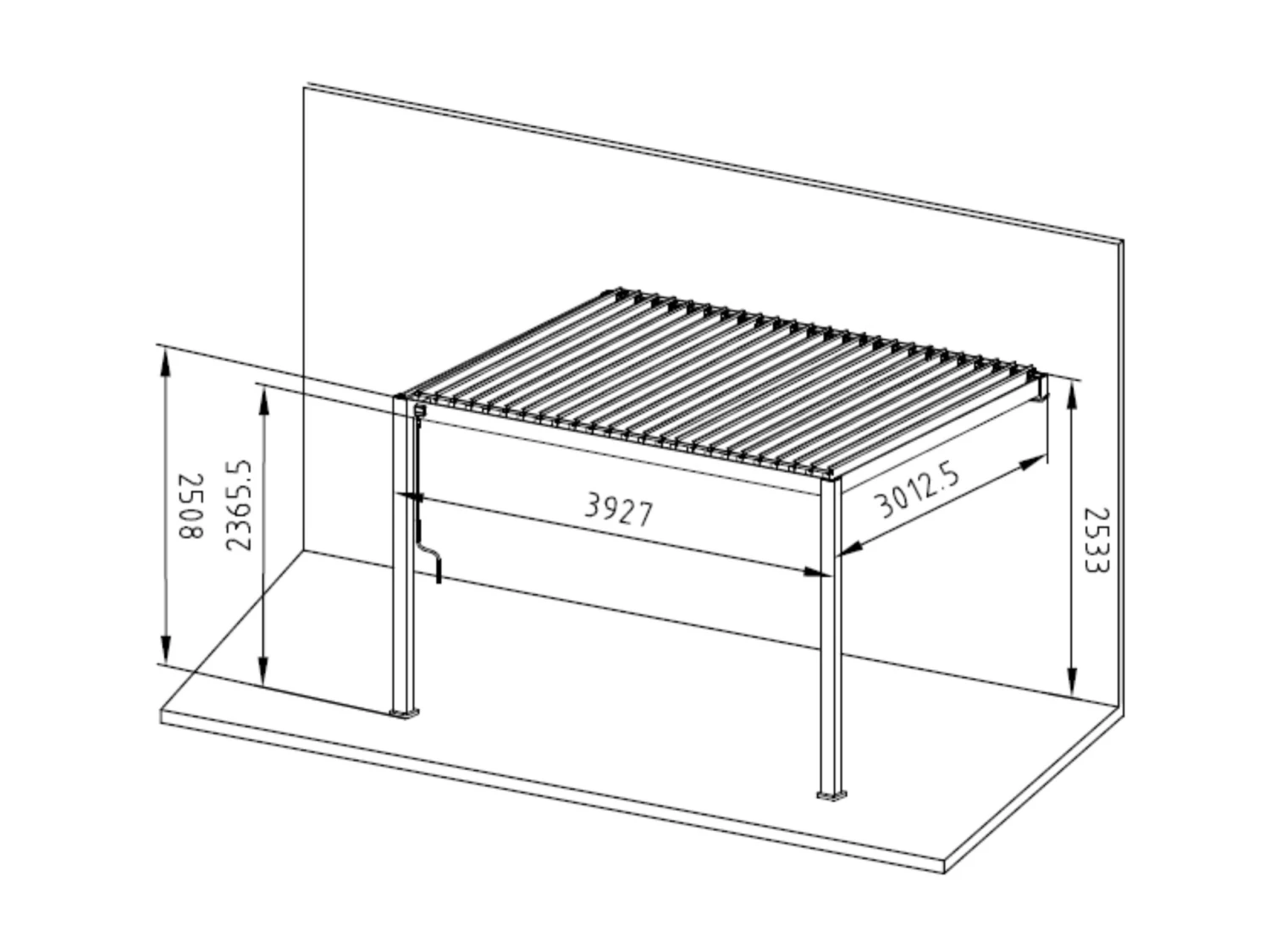 Merkloos Mirador Classic 300 X 400 Cm Muur Overkapping - Antraciet 4 Merkloos Mirador Classic 300 X 400 Cm Muur Overkapping - Antraciet - Afbeelding 4