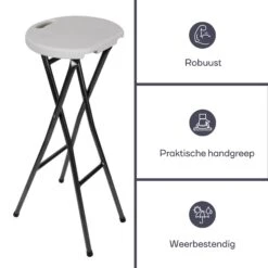 Merkloos Perel Uitklapbare Kruk - Wit -Merkloos 7fd2fbb4fbf30c65