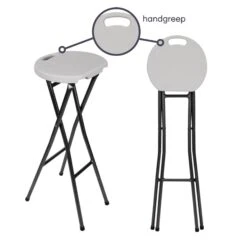 Merkloos Perel Uitklapbare Kruk - Wit -Merkloos 80e12e29688d7177