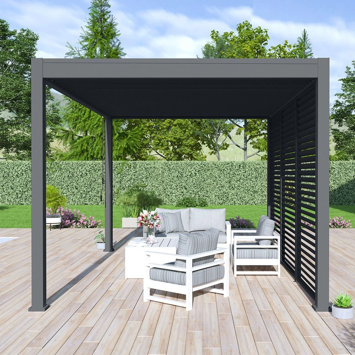 Merkloos Novum ORION 360 X 400 Terrasoverkapping - Black 5 Merkloos Novum ORION 360 X 400 Terrasoverkapping - Black - Afbeelding 5