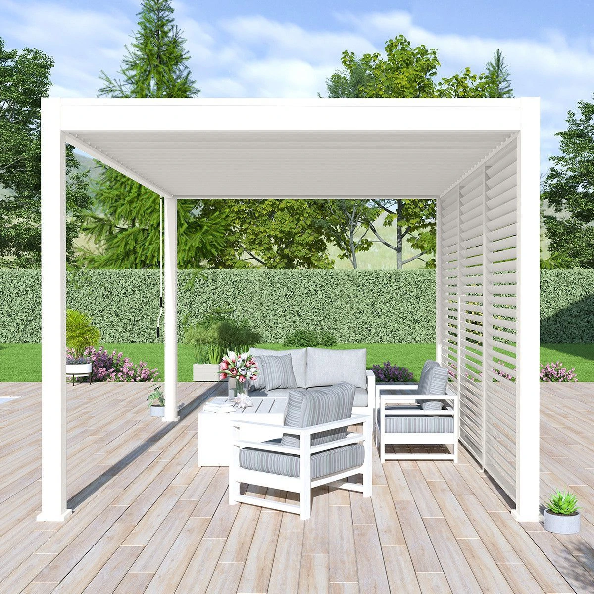 Merkloos Novum ORION 360 X 400 Terrasoverkapping - White 2 Merkloos Novum ORION 360 X 400 Terrasoverkapping - White - Afbeelding 2