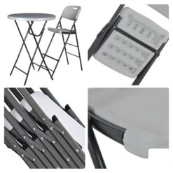 Merkloos Perel Hoge Klapstoel - Wit -Merkloos a97655be62f43171