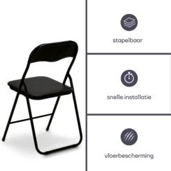 Merkloos Perel Klapstoel - Zwart -Merkloos ac9e1ee35e285d11