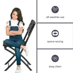 Merkloos Perel Inklapbare Stoel - Zwart -Merkloos bb2b5558717d1490