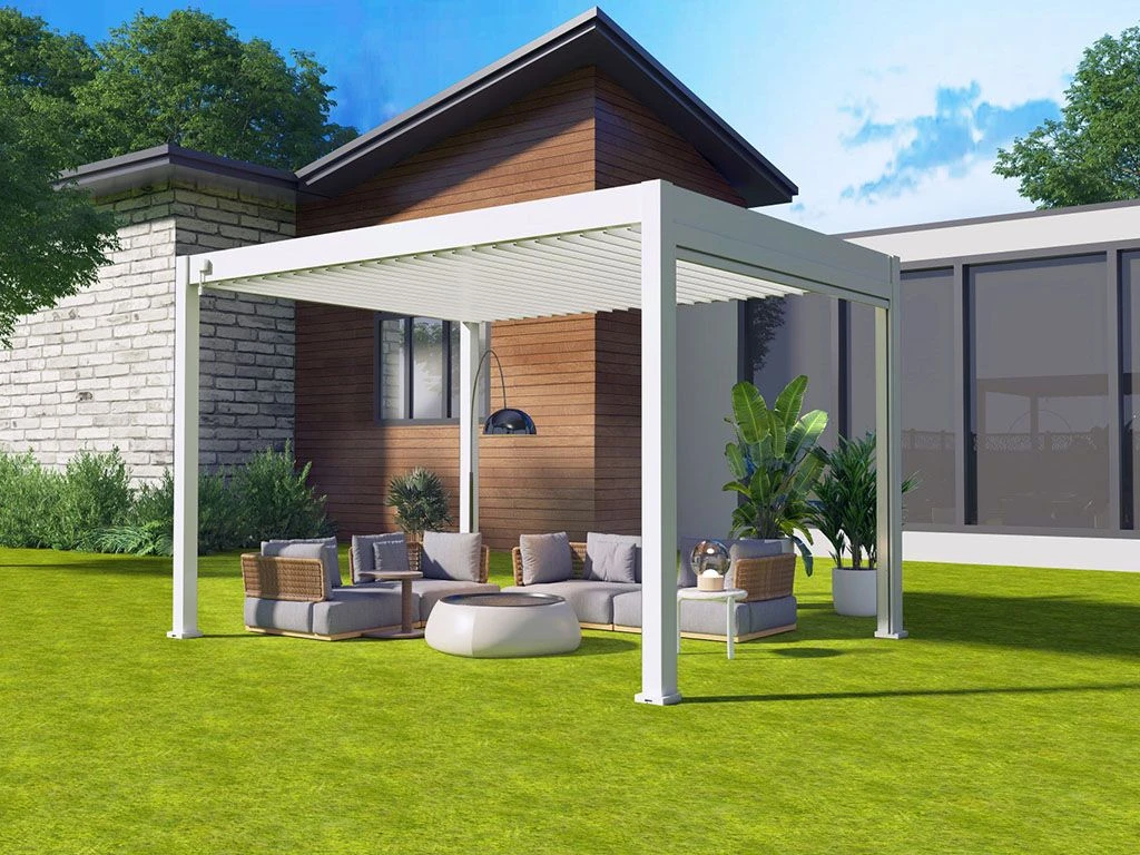 Merkloos Novum ORION 300 X 300 Cm Terrasoverkapping - White 4 Merkloos Novum ORION 300 X 300 Cm Terrasoverkapping - White - Afbeelding 4