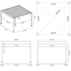 Merkloos Orion Premium 400x400cm Elektrische LED Overkapping - Antraciet -Merkloos f1502c0dcf361fee