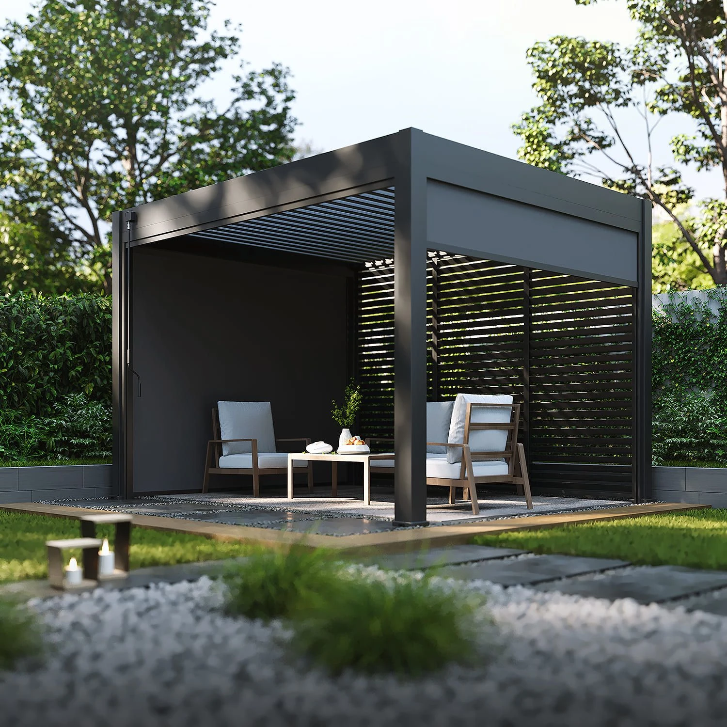 Merkloos Orion Comfort 300 X 360 Cm Terrasoverkapping - Antraciet 2 Merkloos Orion Comfort 300 X 360 Cm Terrasoverkapping - Antraciet - Afbeelding 2