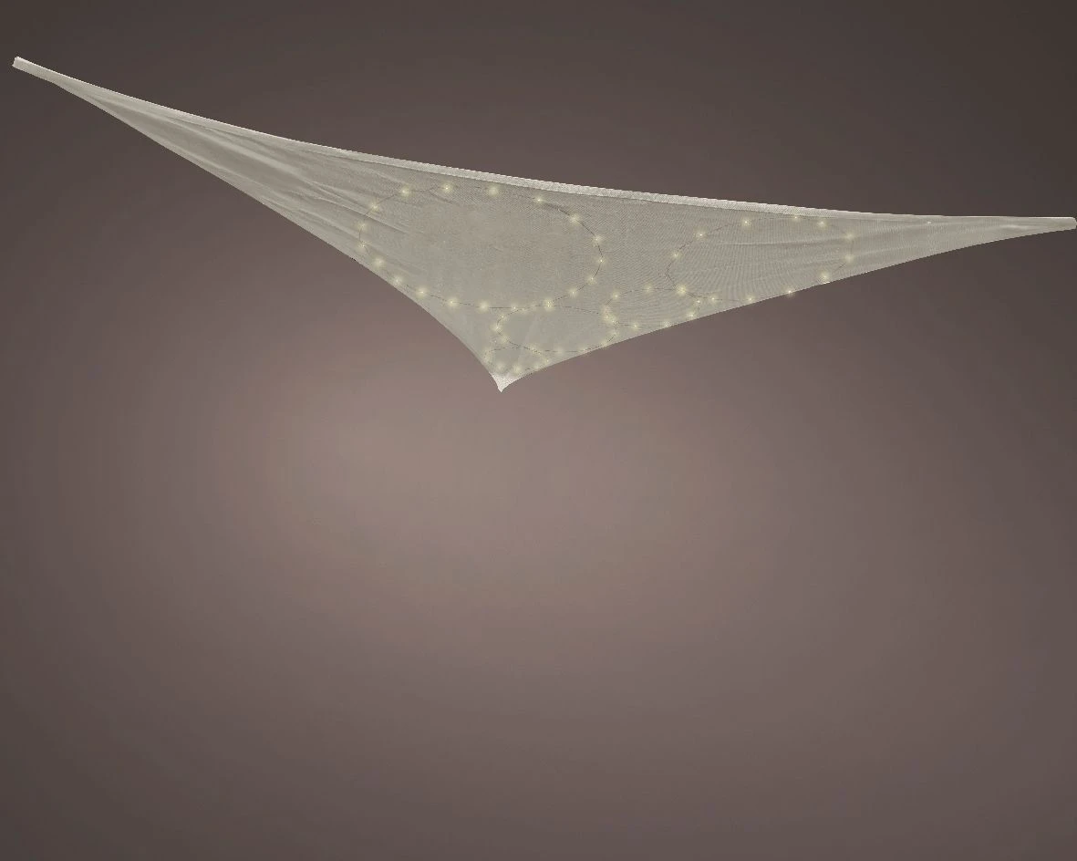 Merkloos Outdoor 3 X 3 X 3 Light Grey LED Verlicht Schaduwdoek - Afbeelding 2